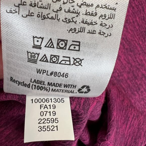 Karen Scott Full Zip Mock Neck Jacket Women's L Fuschia Pink Navy Trim Activewea - Picture 9 of 9